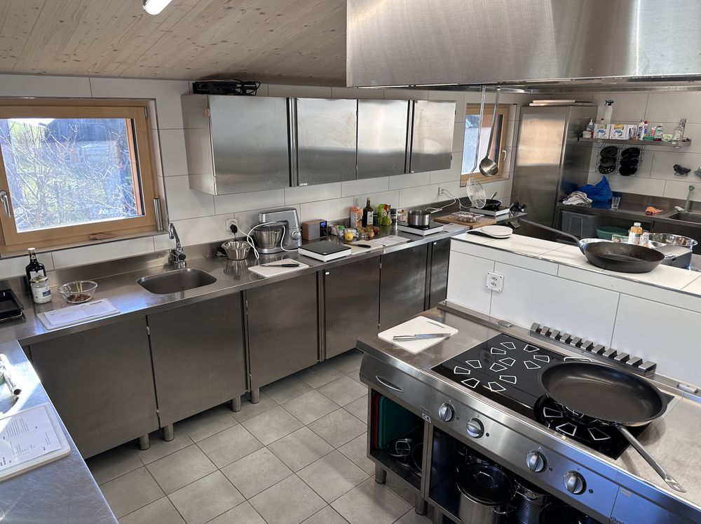 Professionelle Küche mit Edelstahl-Ausstattung