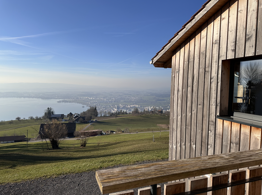 Atemberaubender Bergblick auf Zug und den See